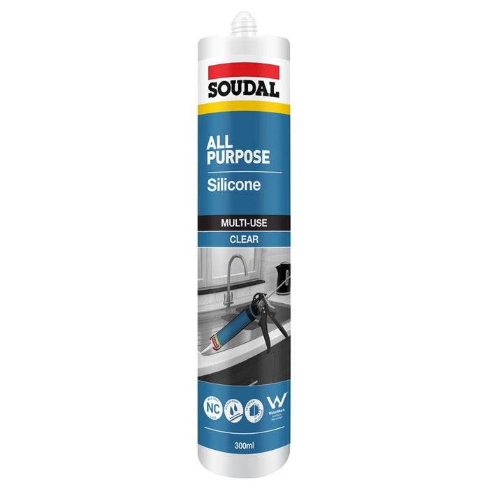 Soudal All Purpose Silicone Sealant 300ml Clear