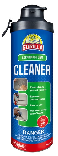 Gorilla Nailpower Expanding Foam Cleaner Click and Fix 500ml