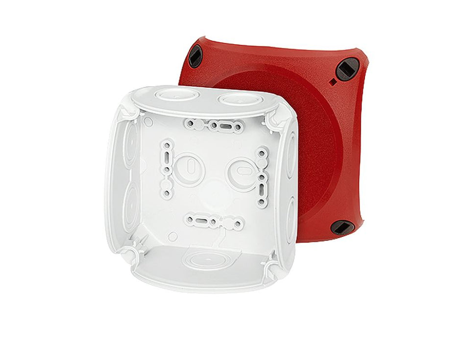 Tough Cable Junction Box IP66 104 X104 x 95mm Empty Red Lid