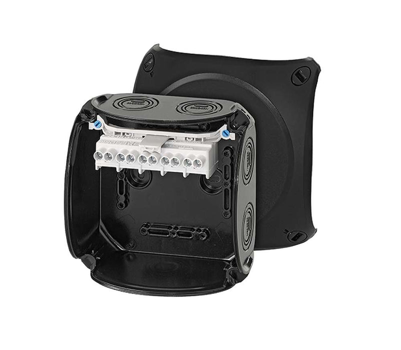 Cable Junction Box HF 130 x 130 x 77mm 5P 4 x 6mm Term Blk
