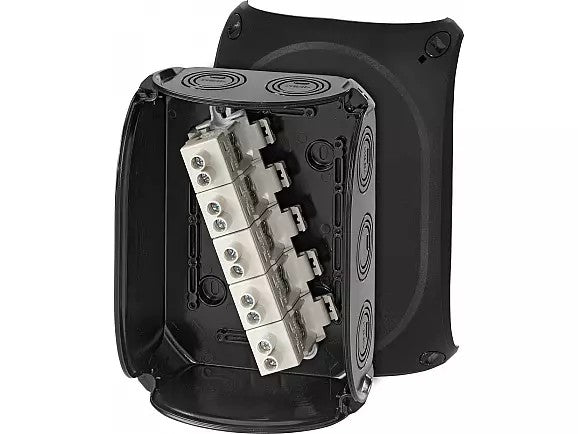 Cable Junction Box HF 210 x 155 x 92mm 5P 4 x 16mm Term Blk