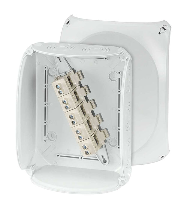 Cable Junction Box HF 255 x 205 x 112mm 5P 4x 25mm Term Grey