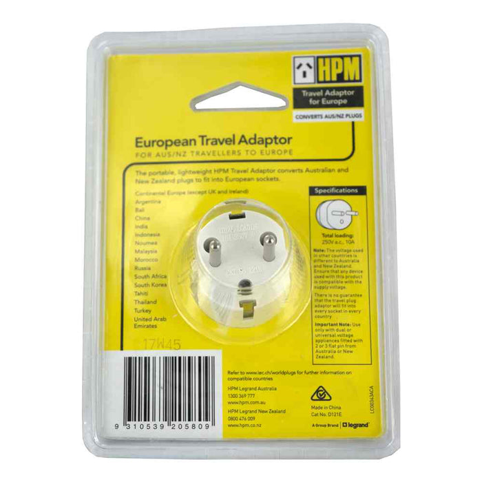 International Travel Plug Adaptor Europe