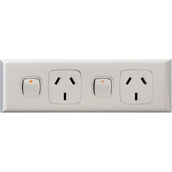XL Plate Only Sw Socket Dbl Slimline White