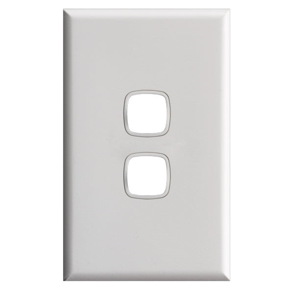 XLP Switch Plate Only 2Gang White Gloss