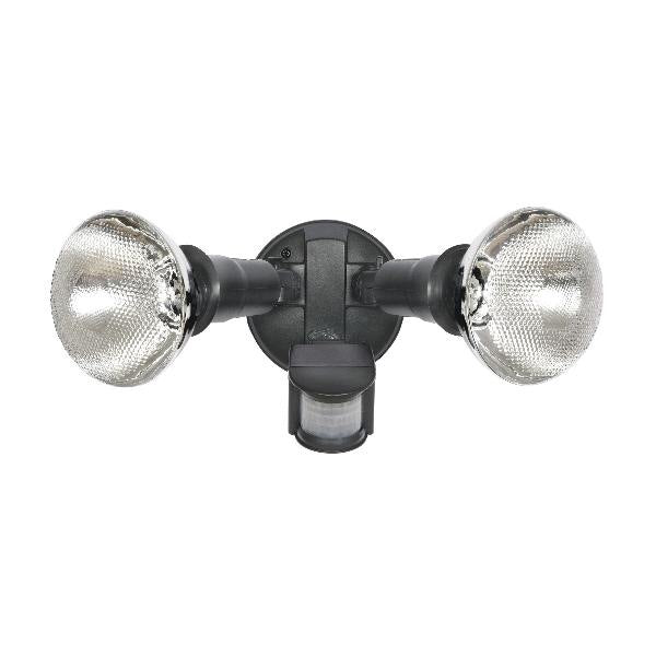 Twin Spot Sensor Light Black & 150W Par38 Lamps