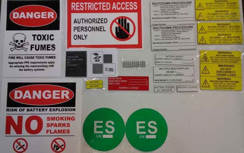 Label Kit Solar Lithium Battery