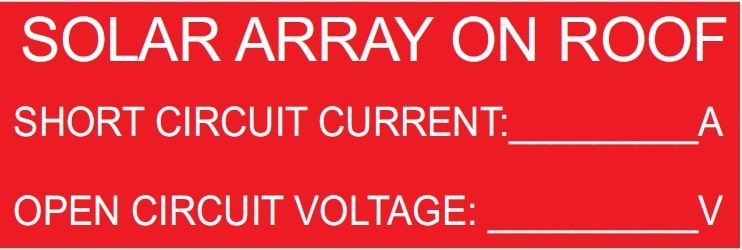 Solar Label - Solar Array on Roof