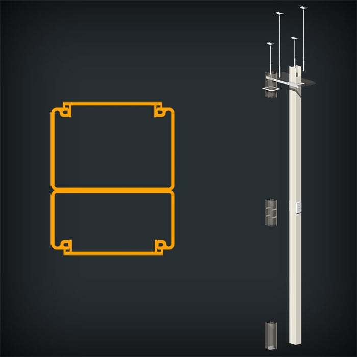 Cat6 Column Trunking Twin Channel 105/2 (3.1m Len)