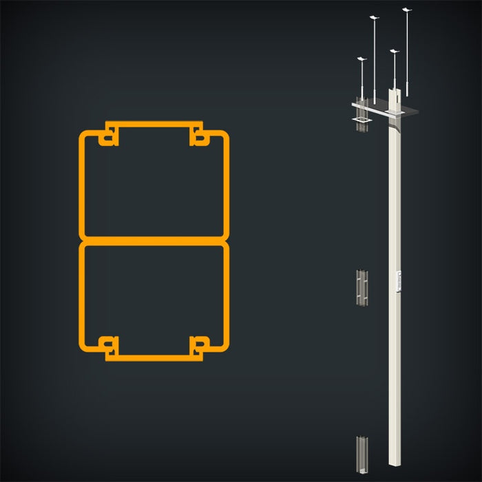 Column Double Channel CAT 5 60/2 86x58mm 6.2m