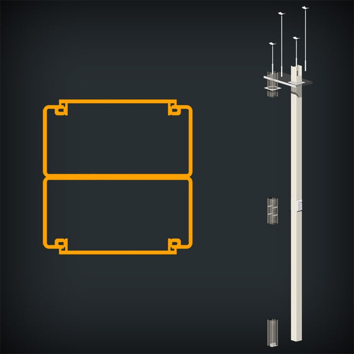 Rectangular Column Double Channel 86 x 89mm 6.2m