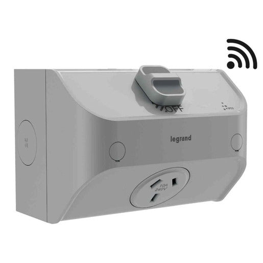 Aqua Life Sw Socket 10A IOT Surf Mnt Limestone Grey IP53