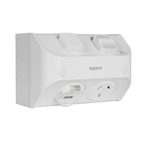 Aqua Life Sw Skt Single 10A Surf Mnt USB Limestone Grey IP53