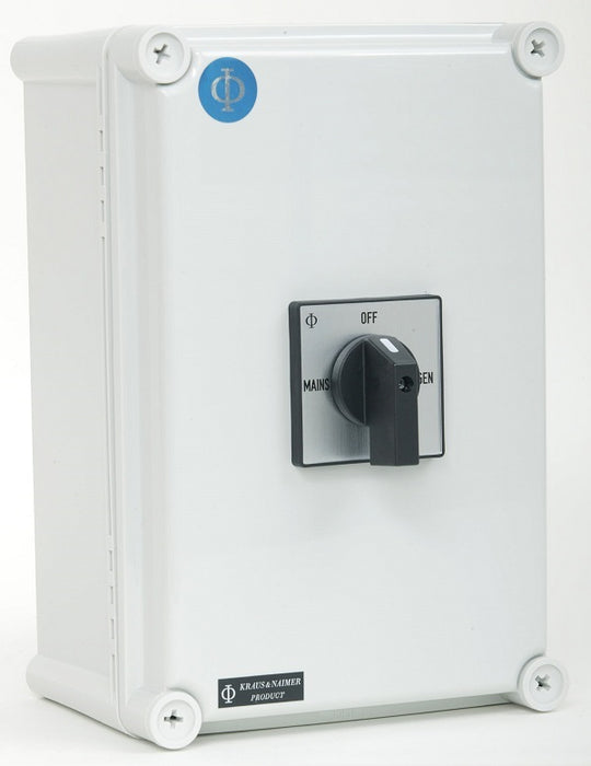 Changeover Sw 3P Mains 4P Generator 100A with Enclosure