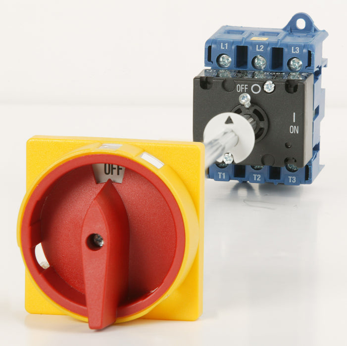 KG105 Sw 3P 125A Base Mnt Dr Clutch Red/Yellow Disc Lock