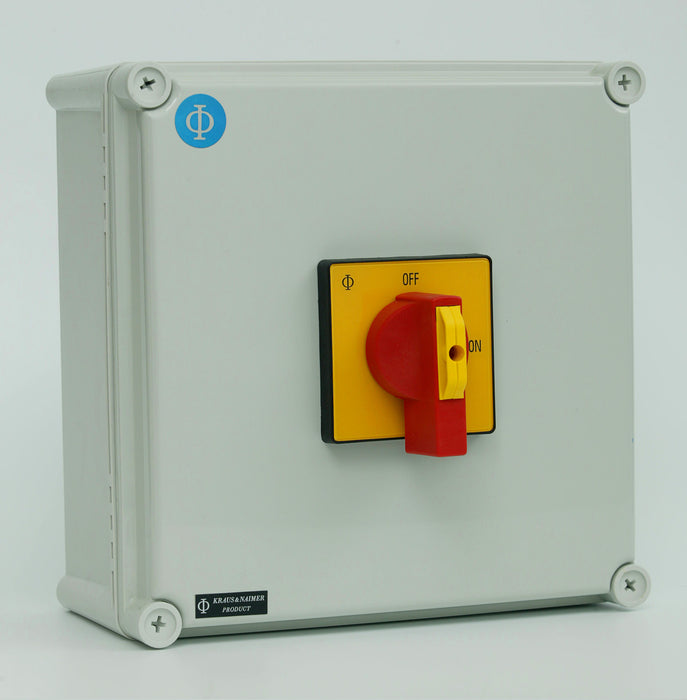 Isolator KG126 125A 3P Encl Red/Yellow Handle IP65