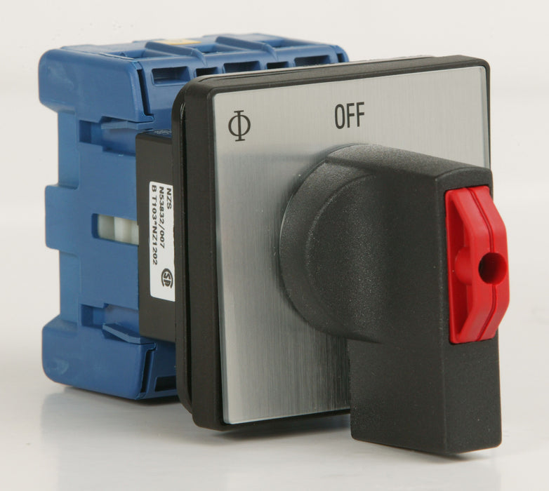 KG64B Isolator Switch 63A 3P Off-On Panel Mt Black Grey