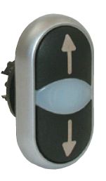 Pbutton Dual Head Only Black/Black Arrow