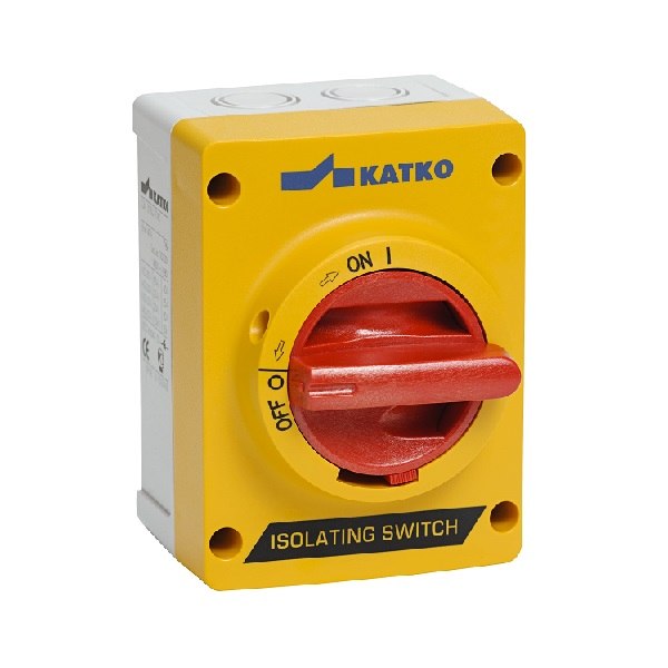 Katko Isolator Sw 3P 40A Yellow Red Handle