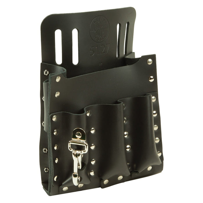 Tool Pouch Leather 6-Pocket with Knife Snap