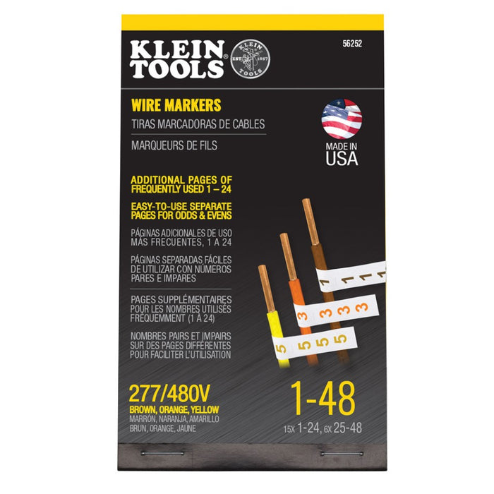 Wire Markers Book 277/480v Brown Orange