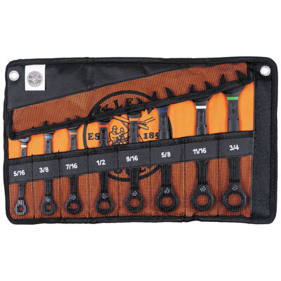 Ratcheting Combo Wrench Set 8pc SAE 5/16 - 3/4in
