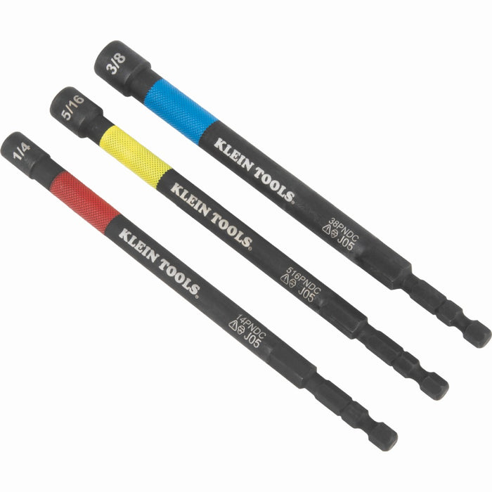 Power Nut Driver SAE 1/4in to 3/8in Magnetic 3pce Set