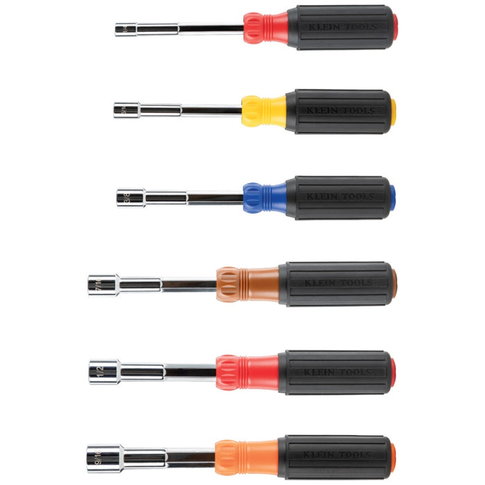 Power Nut Driver SAE 1/4in to 9/16in Magnetic 6pce Set