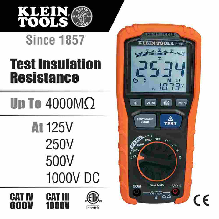 Insulation Resistance & Continuity Tester ET600