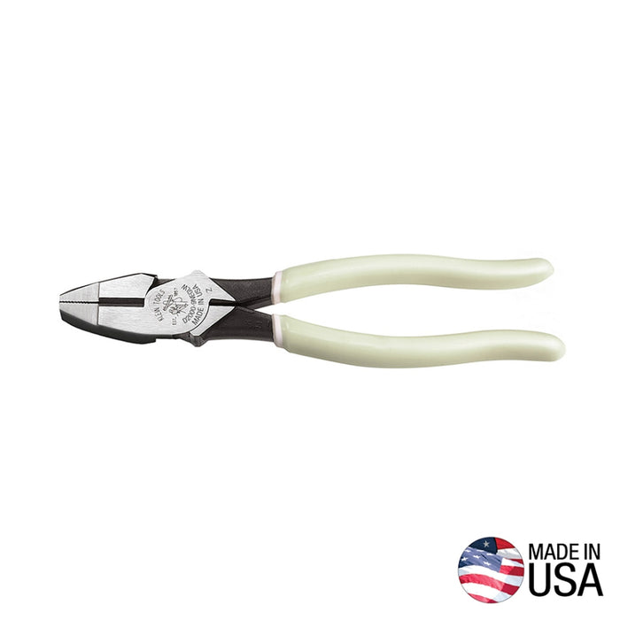 Linesman Pliers Side Cutting 9in with Hiviz Glow Grips