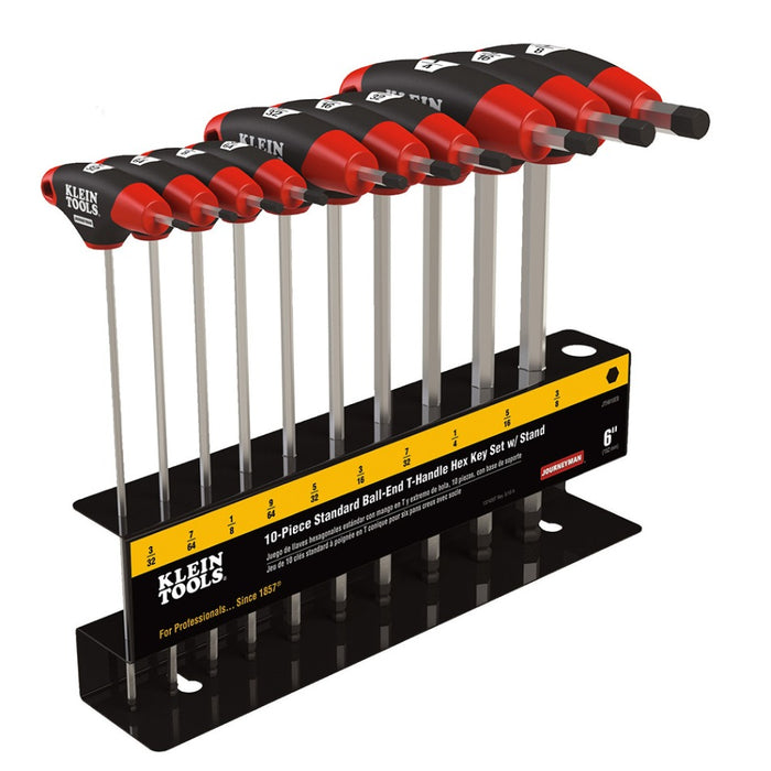 Journeyman Hex Allen Key Set 10pce 6in Imp Ball End T-Handle