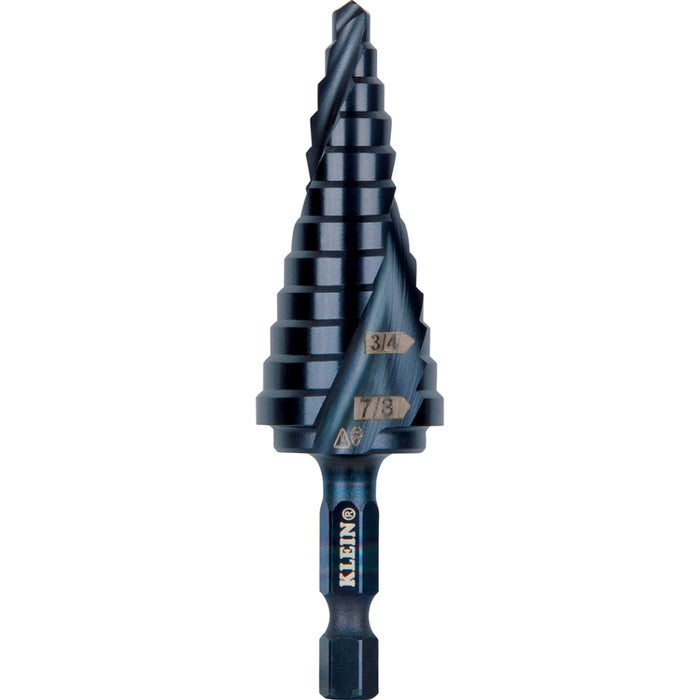 Step Drill Bit 3/16in - 7/8in Quick Release Dbl Spiral