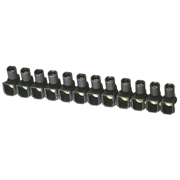 Nybloc Connector Strip 32A Blk 12Way Sgl Side