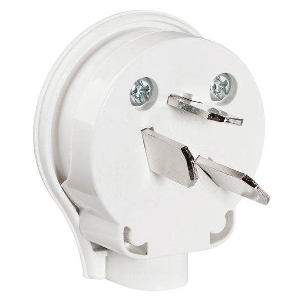 Plug Top 20A Large Earth Pin Side Entry White