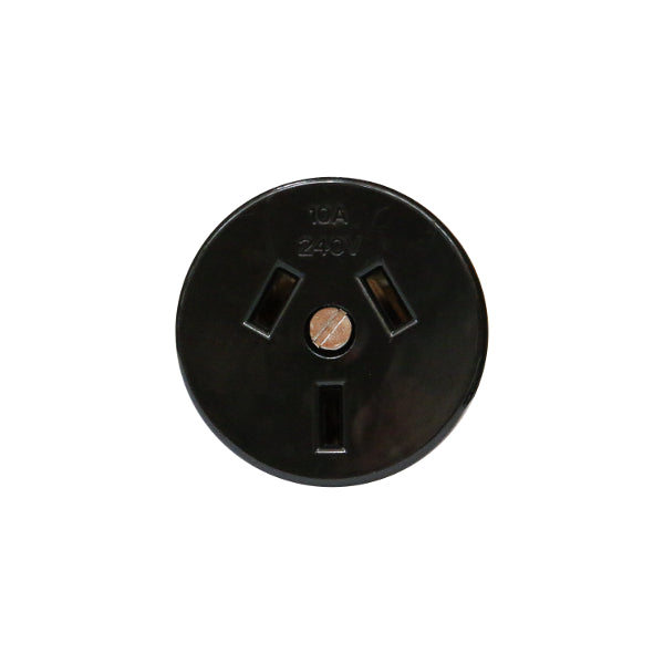 Socket 10A 3Pin 2.5mm Panel Mnt Black