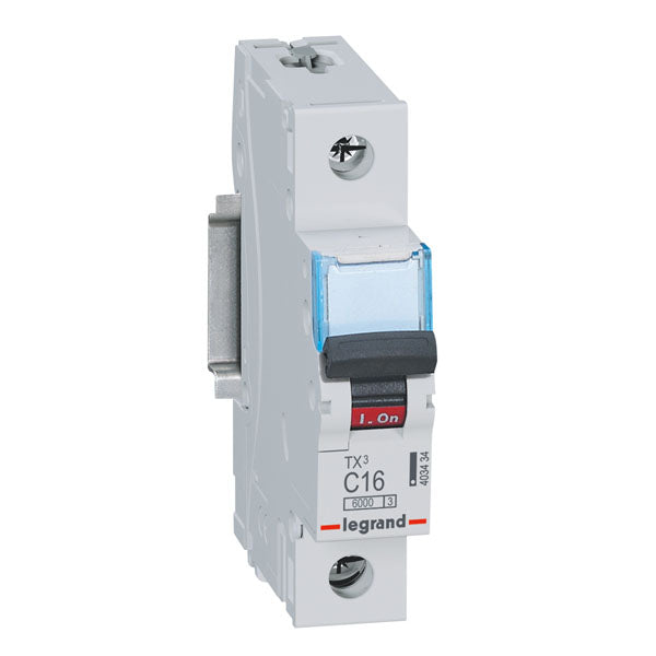 TX3 MCB 1P 16A 6kA C-Curve