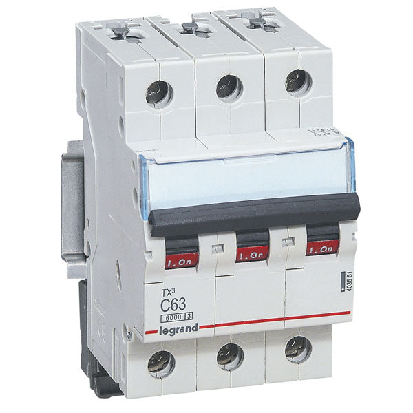 TX3 MCB 3P 63A 6kA C-Curve