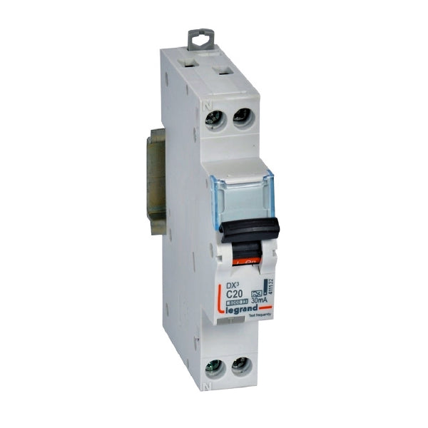 RCBO DX3 1P+N 1Module (18mm) 20A 30mA 6kA Type A
