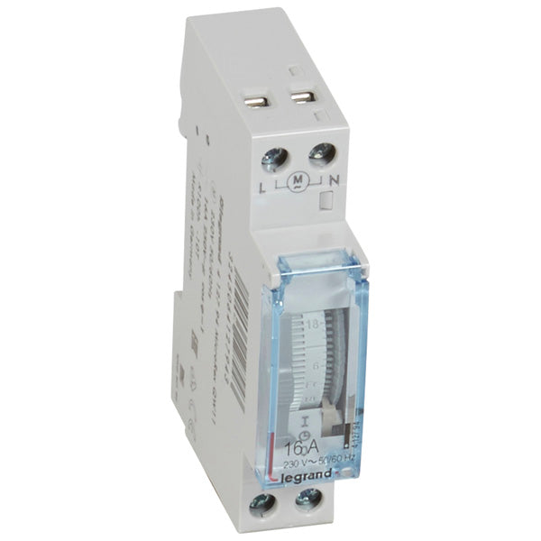 Time Switch Analog Weekly 1N/O 16A 1Mod 100Hr Reserve