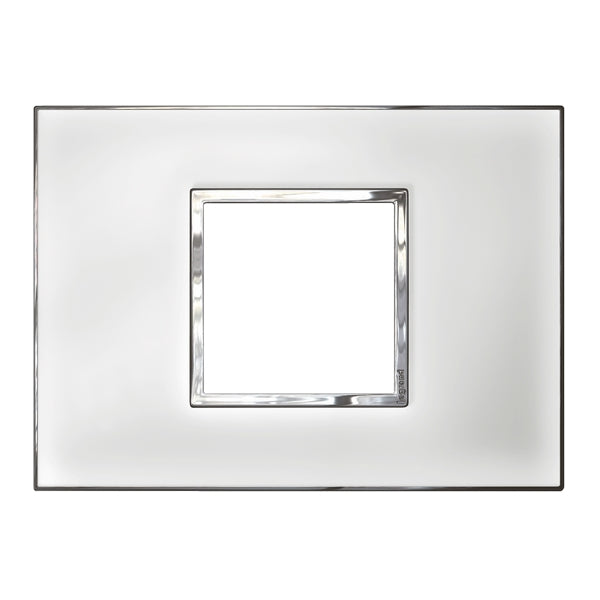 Arteor Plate 2x Sq Module Vert Mirror White