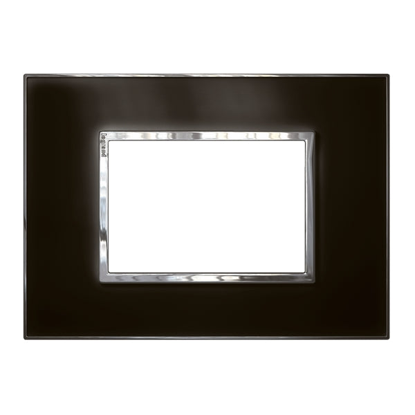 Arteor Square Plate 3 Module Mirror Black