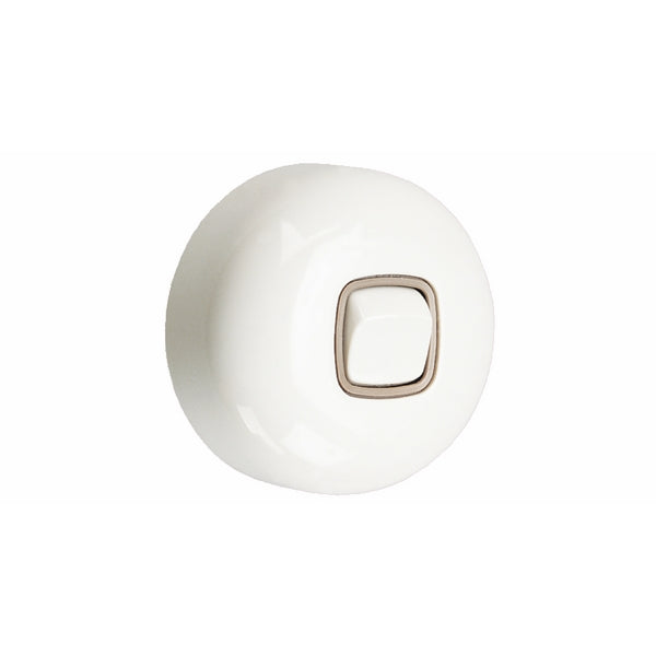 Surface Switch Round 10A 2Way + Loop White