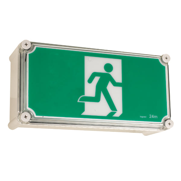 Exit Sign LED 2x 1W Running Man IP64 Li Batt