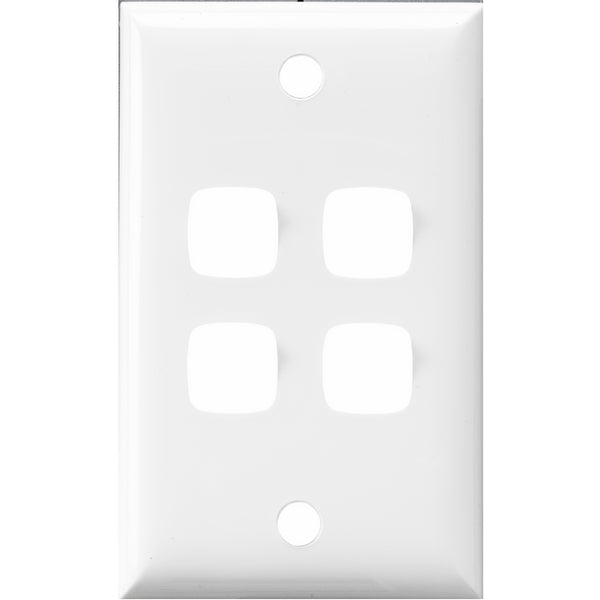 Switch Plate Only Std 4Gang White