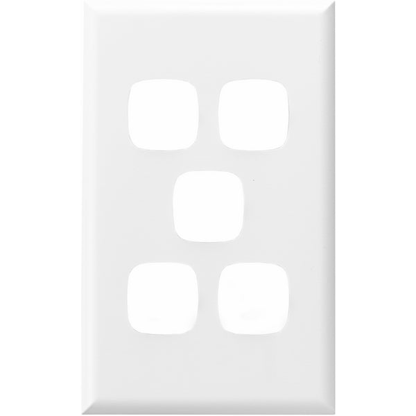 Switch Plate Only Std 5Gang White