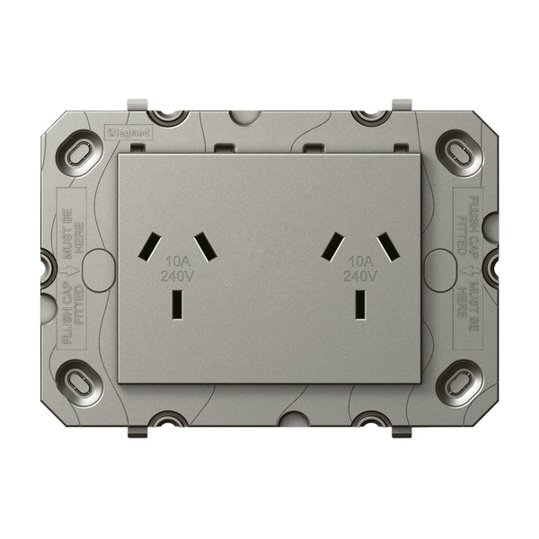 Arteor 777 Sw Socket Module Auto Dbl 10A Horiz Magnesium