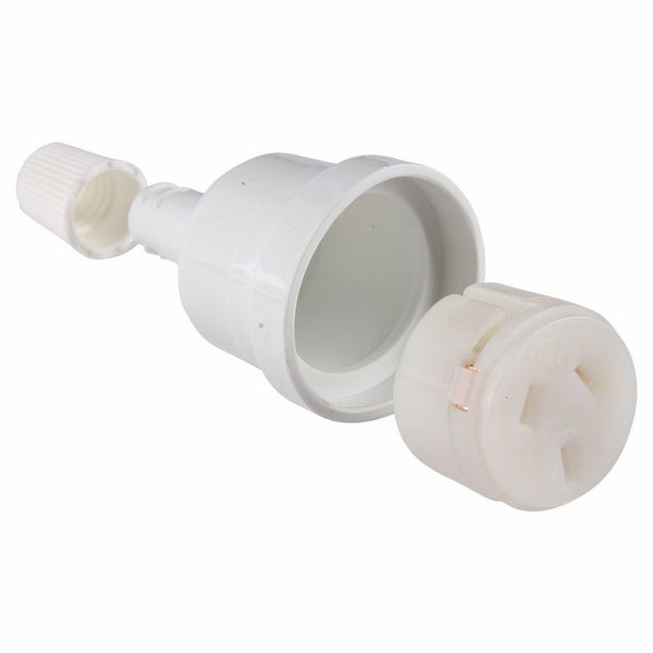 Cord Connector Ext Socket 10A 3Pin White