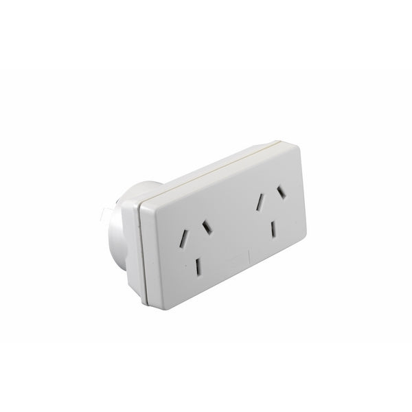 Compact Double Adaptor 10A White