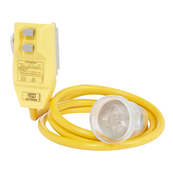 Safety Switch 10A 30mA 2m Lead H/Duty