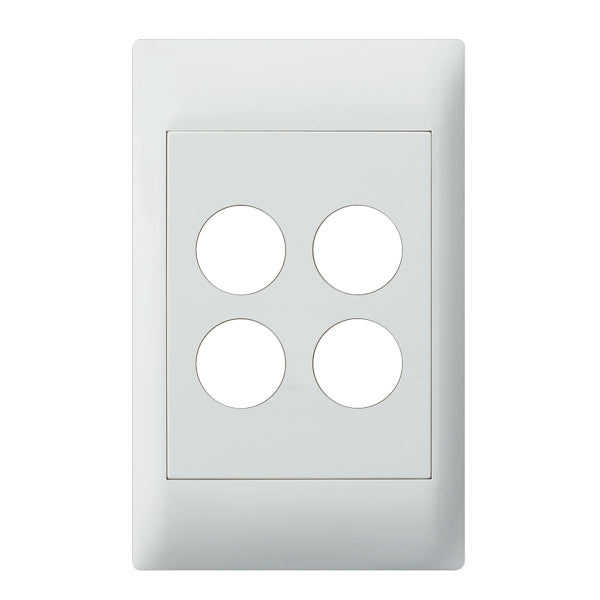Excel Life Common Grid & Plate Only 4Gang White